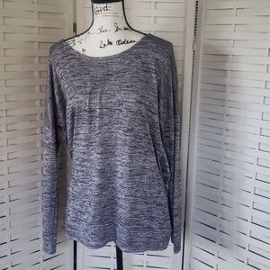 Athleta gray long sleeve backless all sport everywhere top L